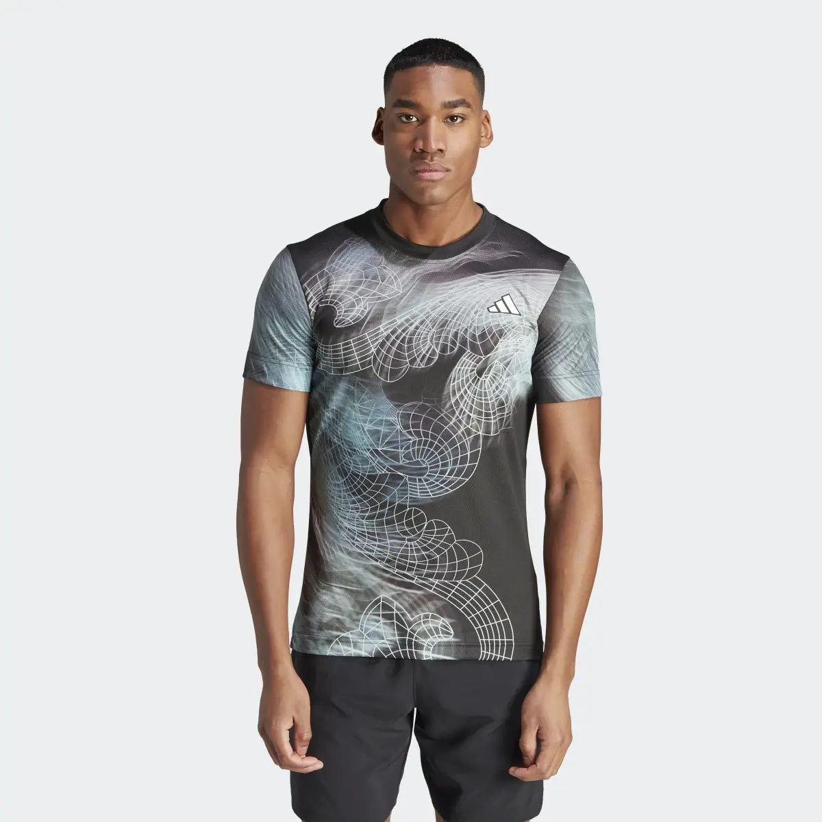 Adidas Tennis Printed AEROREADY FreeLift Pro T-Shirt. 2