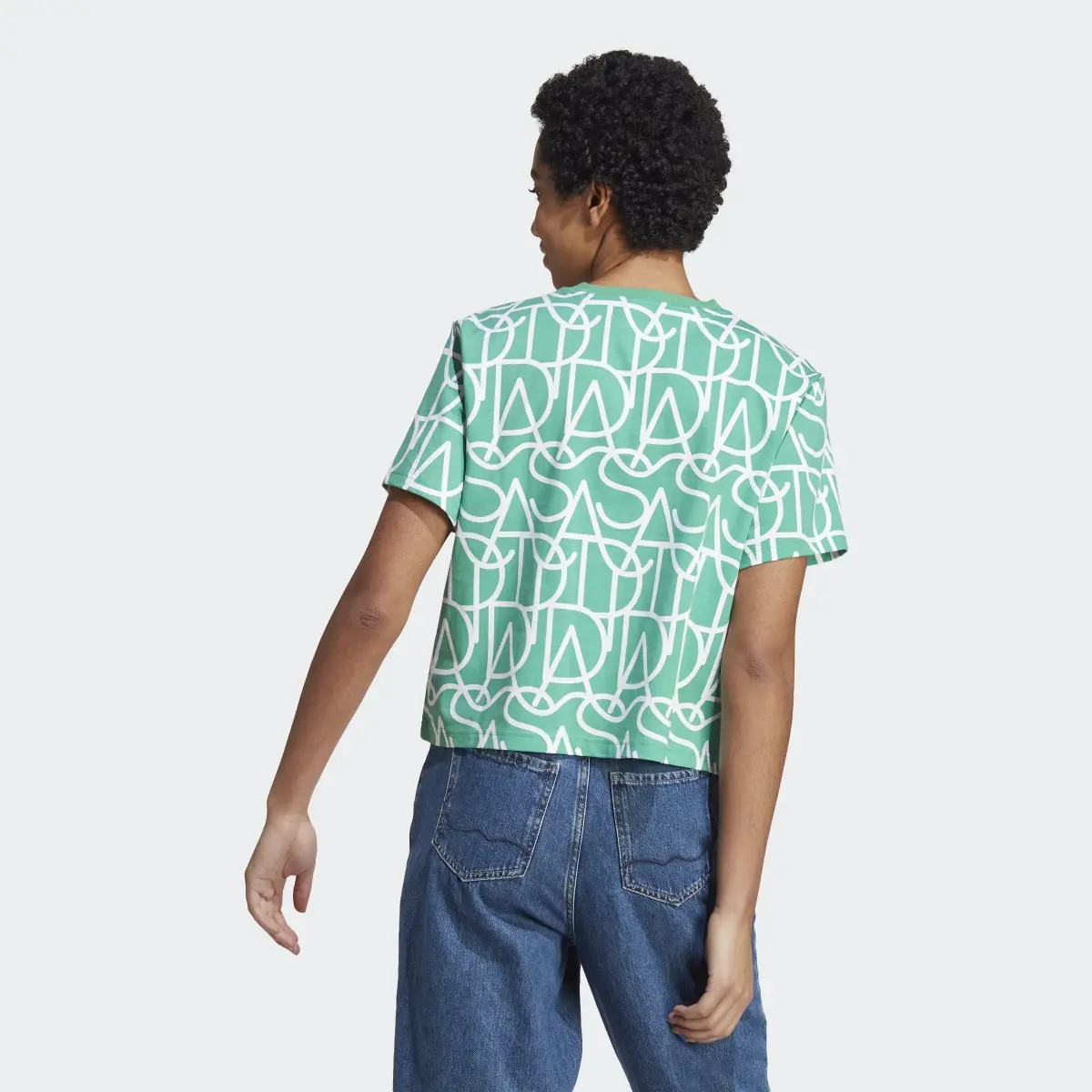 Adidas T-shirt Allover adidas Graphic Boyfriend. 3
