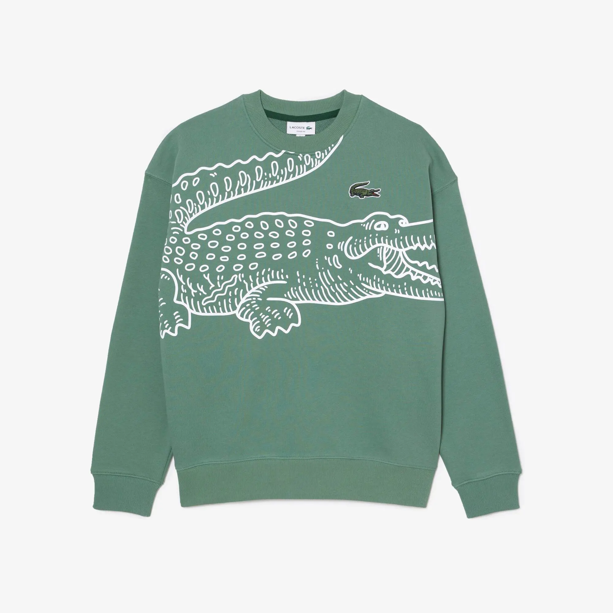 Lacoste Sweatshirt Jogger col rond homme Lacoste loose fit imprimé crocodile. 2