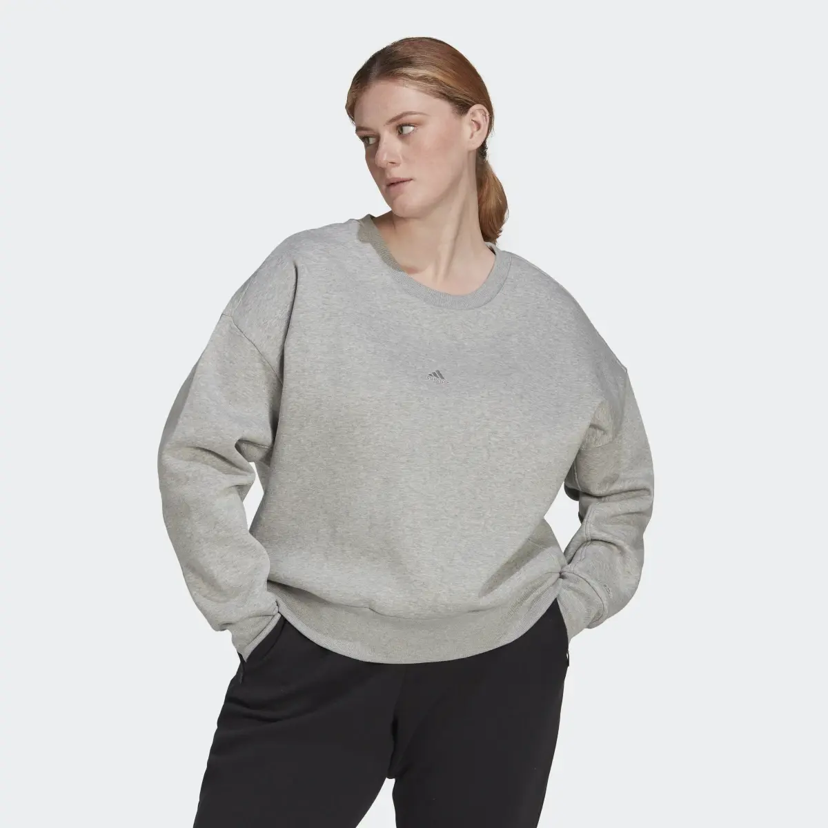 Adidas ALL SZN Fleece Sweatshirt (Plus Size). 2
