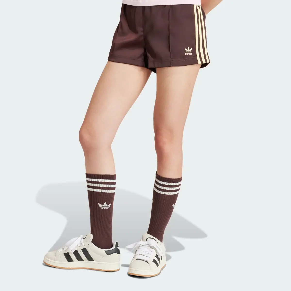 Adidas 3-Stripes Satin Shorts. 1