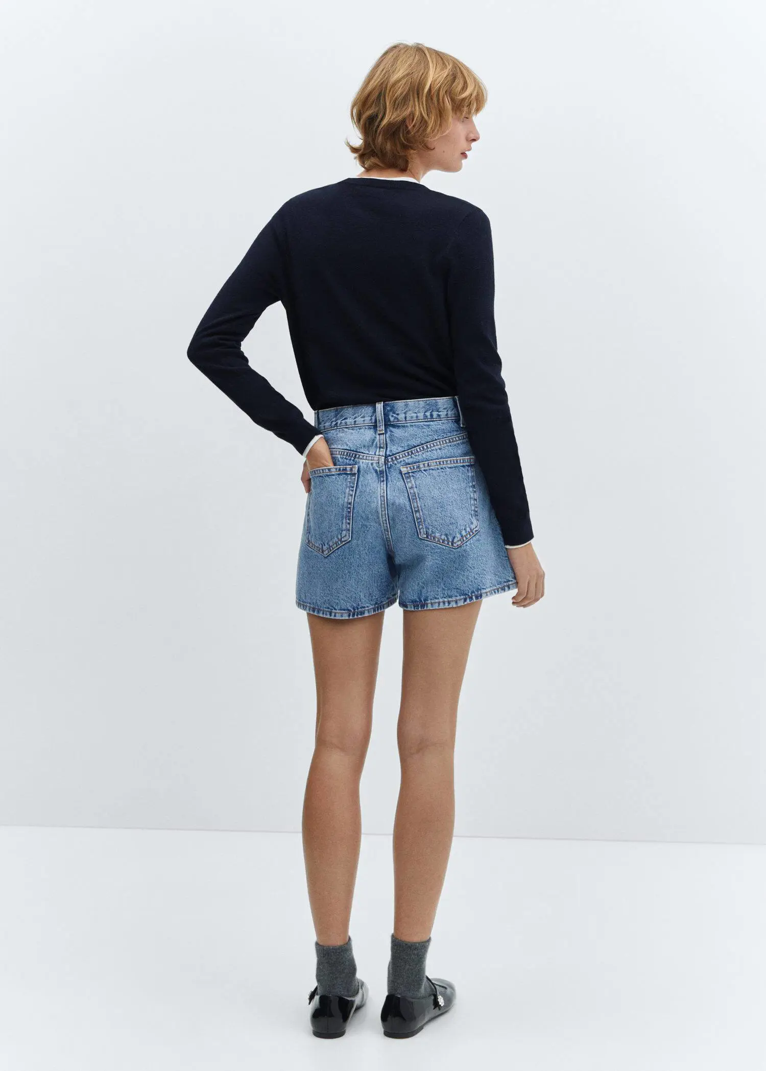 Mango Jeans-Shorts mit hoher Taille. 3