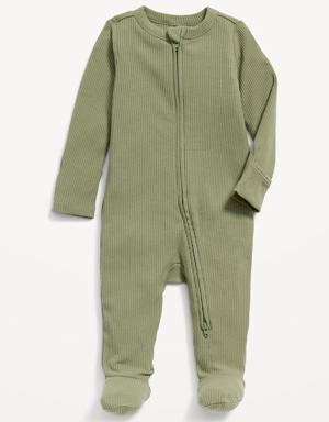 Unisex 2-Way-Zip Sleep & Play Footed One-Piece for Baby brown