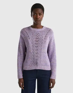 sweater with open-knit motif
