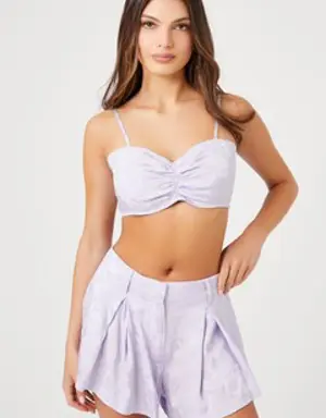 Forever 21 Satin Pleated Shorts Lavender