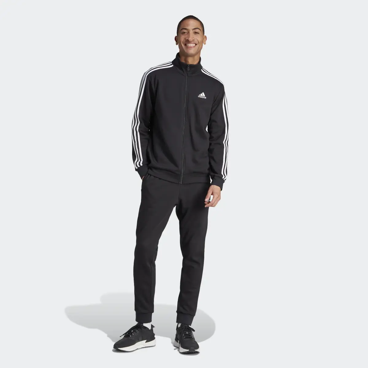 Adidas Basic 3-Stripes Fleece Track Suit. 2