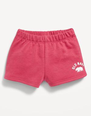 French Terry Dolphin-Hem Shorts for Baby red