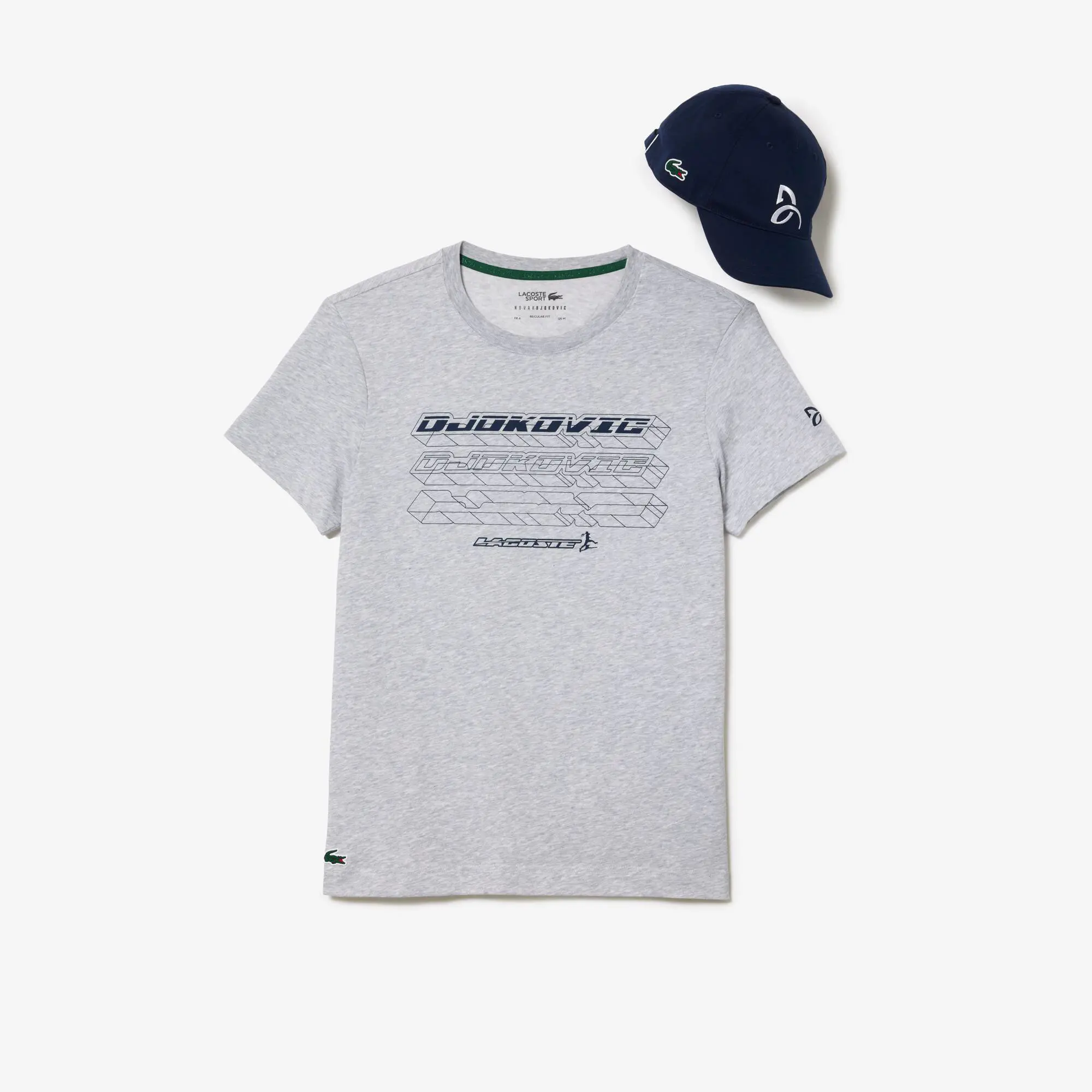 Lacoste Men’s Lacoste Tennis x Novak Djokovic Regular Fit T-shirt and Cap Pack. 1