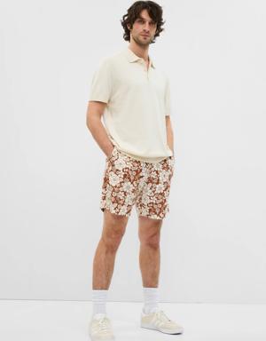 7" Linen-Cotton Shorts multi