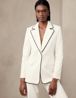 Carolina Slim Cotton-Linen Blazer white