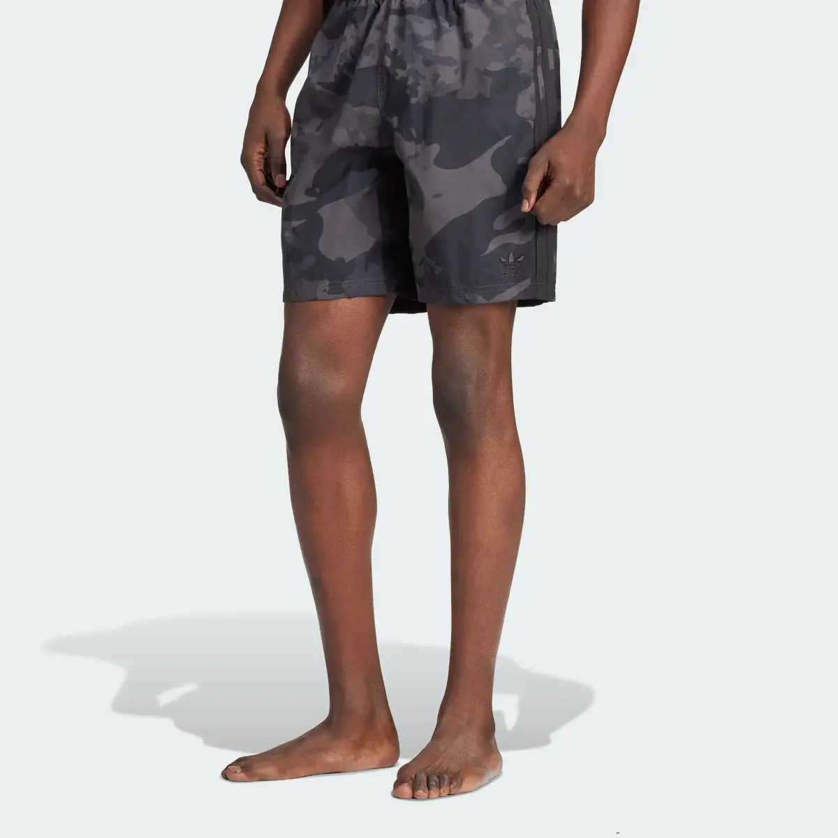 Adidas Camo Allover Print Swim Shorts. 1