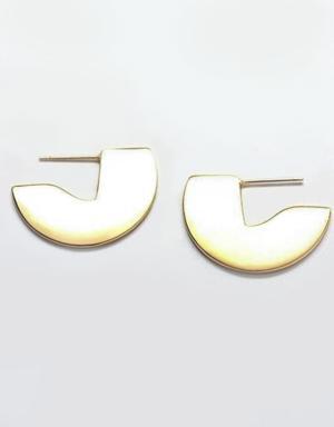 Geometric Mini Semi Circle Stud Earrings gold