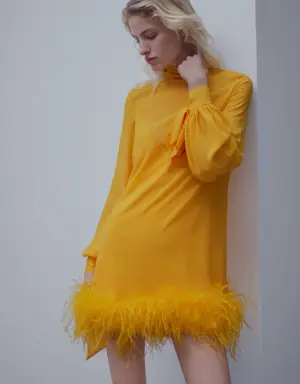 Semi-transparent feather dress