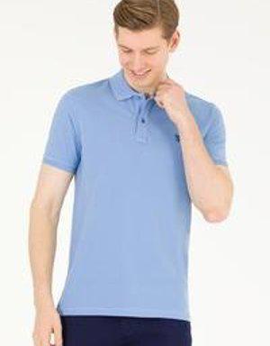 Erkek Koyu Mavi Polo Yaka Basic T-Shirt