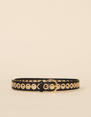 Belt with round buckle and eyelets Login to add to Wish list