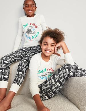 Gender-Neutral Holiday Matching Snug-Fit Pajama Set for Kids multi