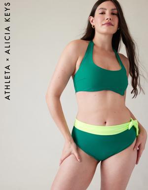 Athleta Keys Daybreak Halter Bikini Top green