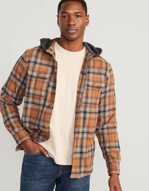 Hooded Soft-Brushed Flannel Shirt for Men multi