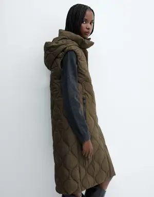 Mango Long quilted gilet