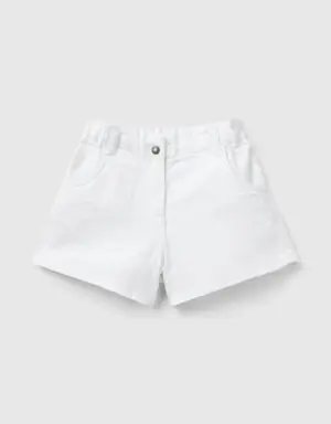 paperbag shorts in stretch cotton