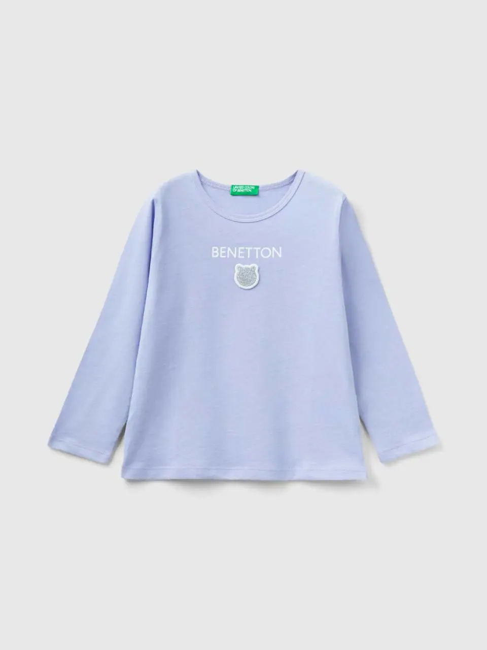 Benetton organic cotton t-shirt with glittery print. 1