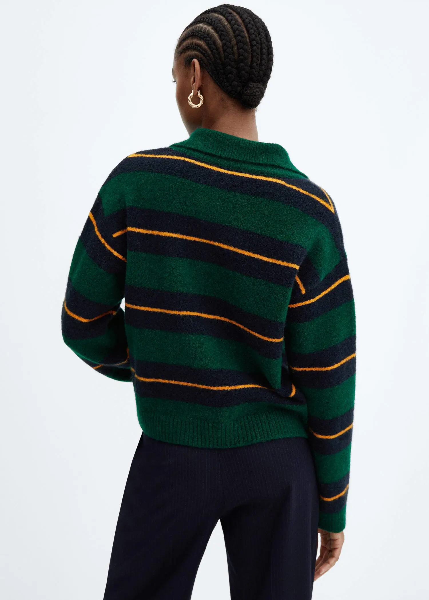 Mango Striped polo-neck sweater. 3