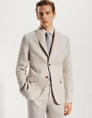 100% linen suit blazer