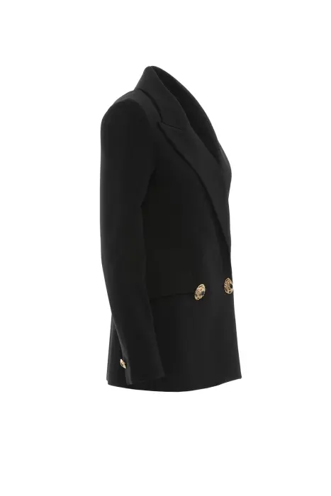 Gizia Gold Düğme Detaylı Siyah Ceket. 2