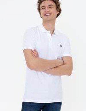Erkek Beyaz Polo Yaka T-Shirt Basic