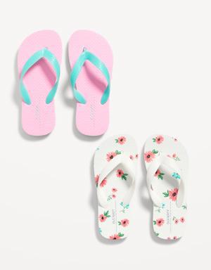 2-Pack Flip-Flop Sandals for Girls (Partially Plant-Based) white