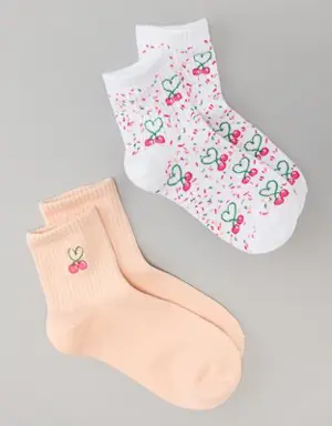 Cherry Sprinkles Boyfriend Sock 2-Pack