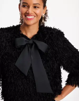 Faux Feather Bow Jacket