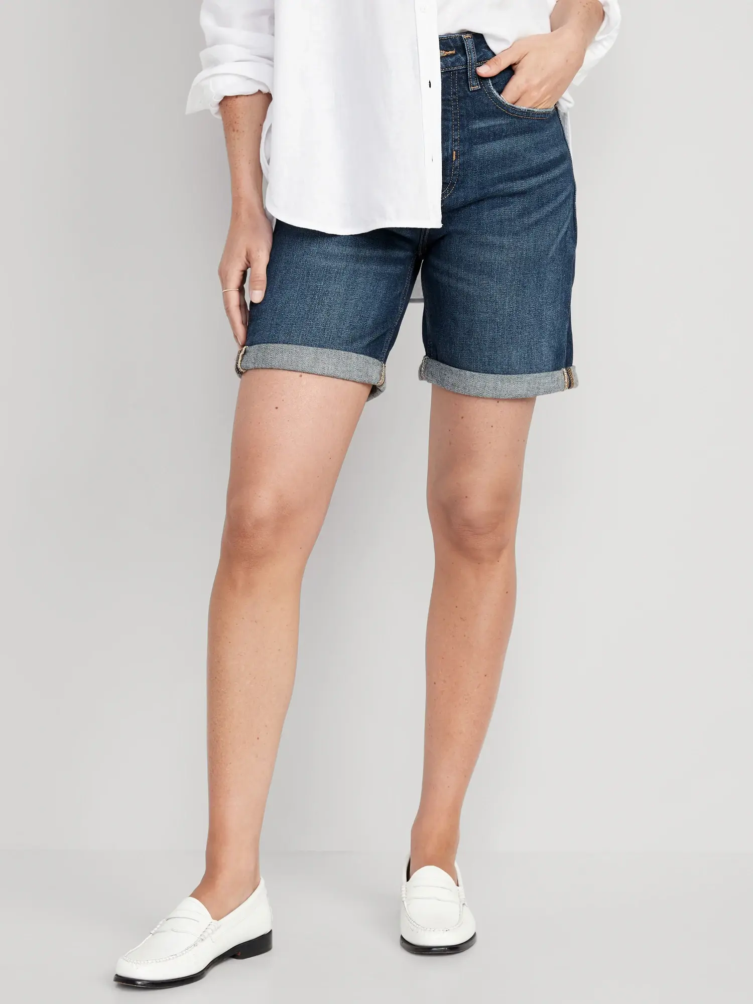 Women's 7 best sale inch denim shorts