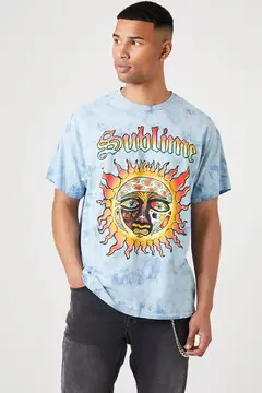 Forever 21 Forever 21 Tie Dye Sublime Graphic Tee Sky Blue/Multi. 2