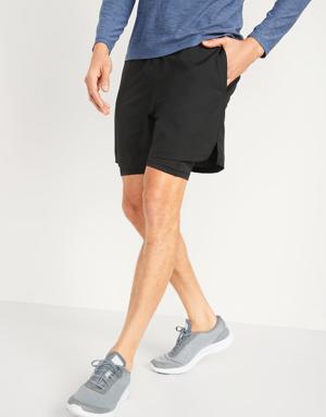 Go 2-in-1 Workout Shorts + Base Layer -- 7-inch inseam gray