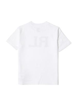 Beyaz Bisiklet Yaka Logolu Erkek Çocuk T-shirt