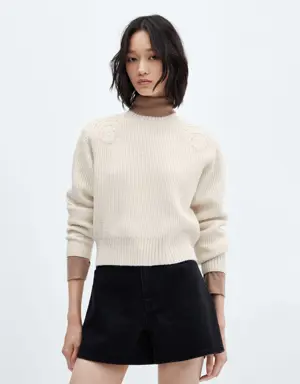 Perkins neck sweater with shoulder detail