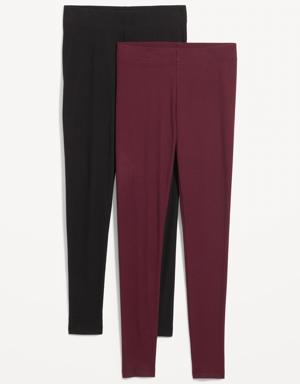 High-Waisted Rib-Knit Leggings 2-Pack red