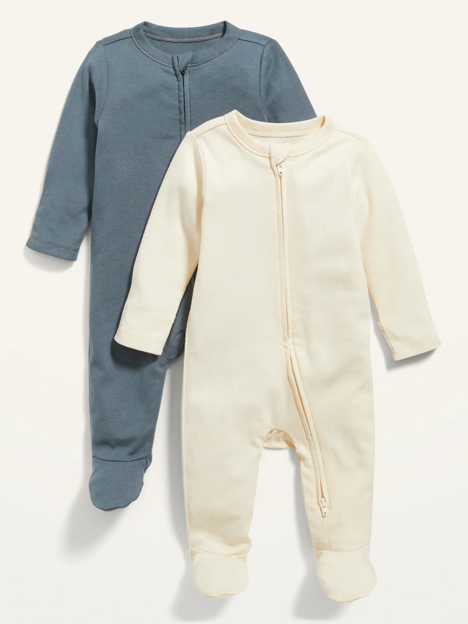 Old Navy Unisex 2-Way-Zip Sleep & Play Footed One-Piece 2-Pack for Baby gray. 1