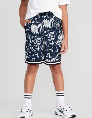 Mesh Basketball Shorts for Boys (At Knee) blue