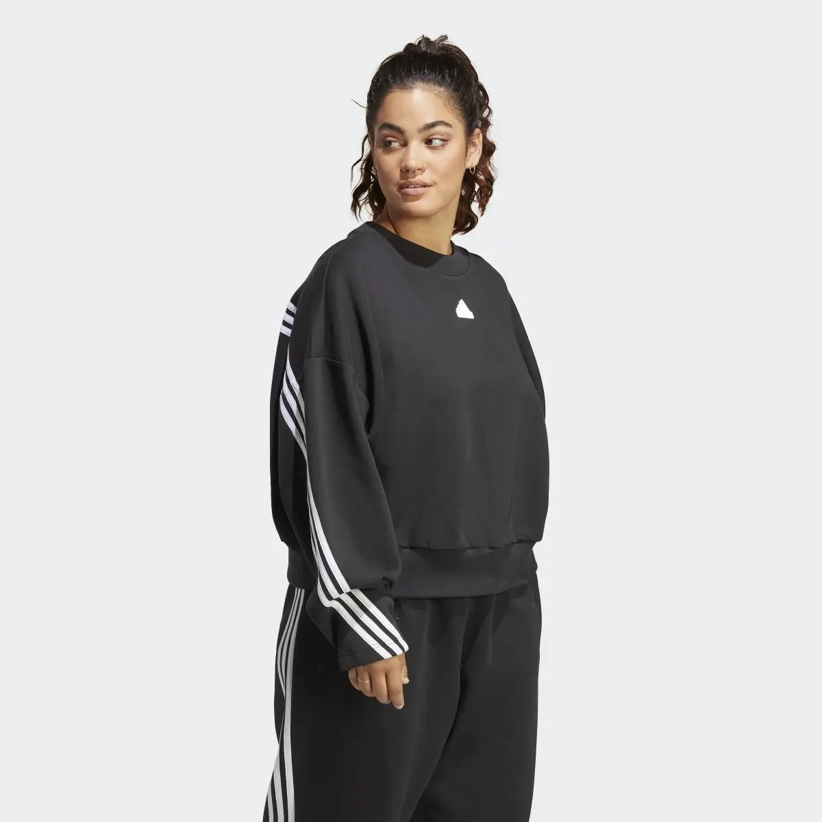 Adidas Future Icons 3-Stripes Sweatshirt (Plus Size). 3