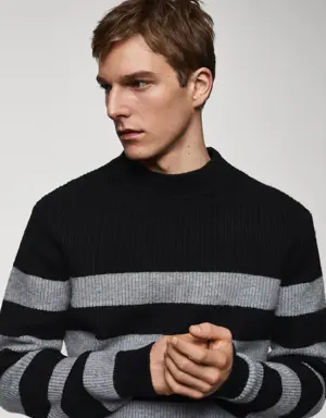 Striped perkins collar sweater