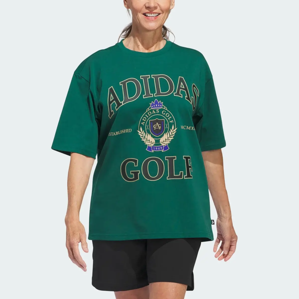 Adidas Go-To Crest Graphic Boyfriend Tee. 1