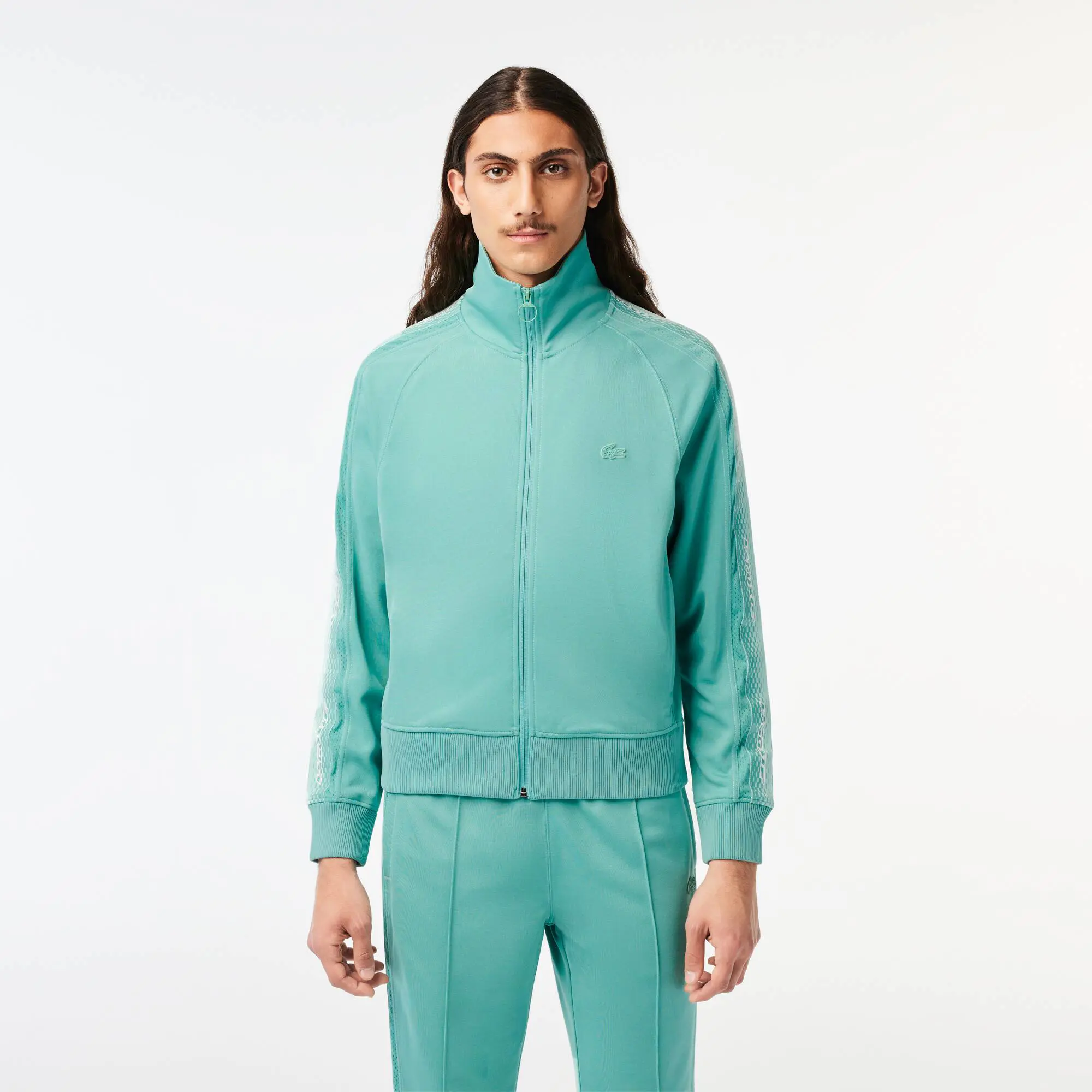 Lacoste Men’s Regular Fit Piqué Zip-Up Sweatshirt. 1