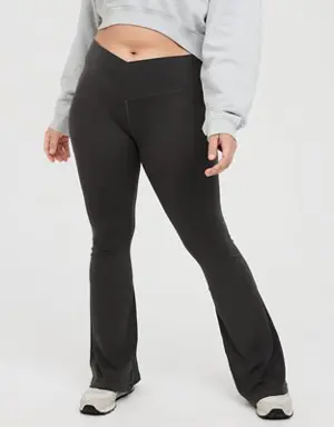 By Aerie Real Me High Waisted Crossover Flare Legging