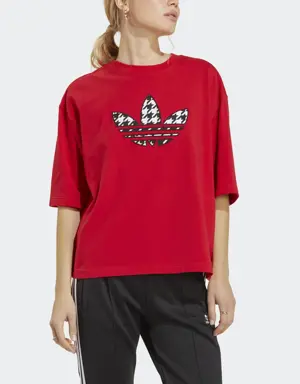 Adidas T-shirt avec Trèfle à motif pied-de-poule Originals