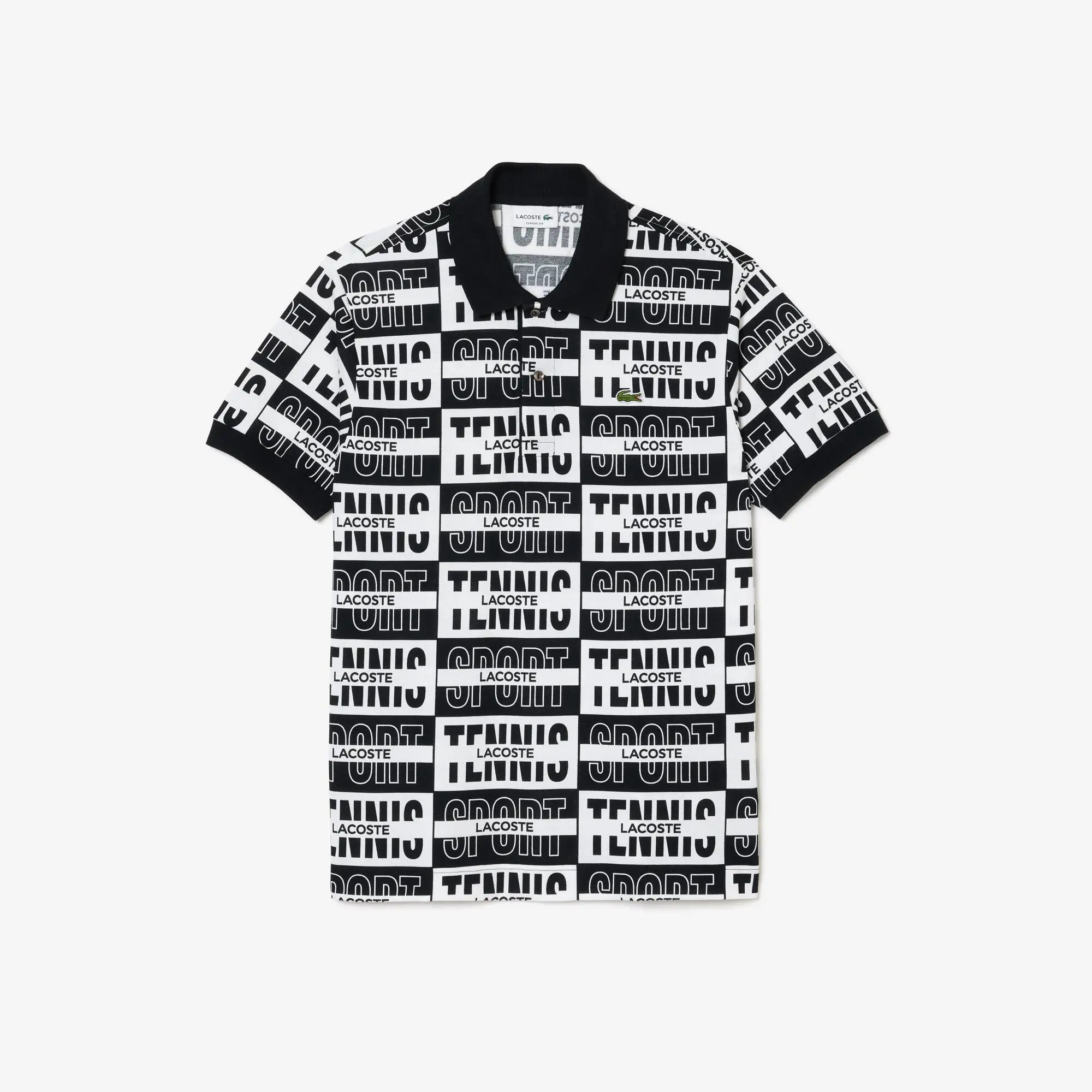 Lacoste Original L.12.12 Two Tone Badge Print Polo Shirt. 2
