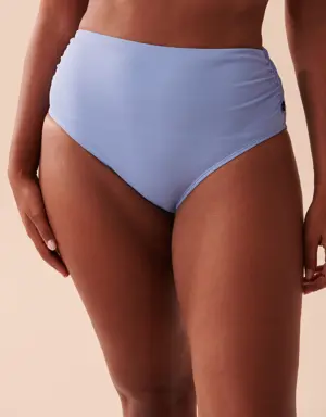 TEXTURED Shirred High Waist Bikini Bottom