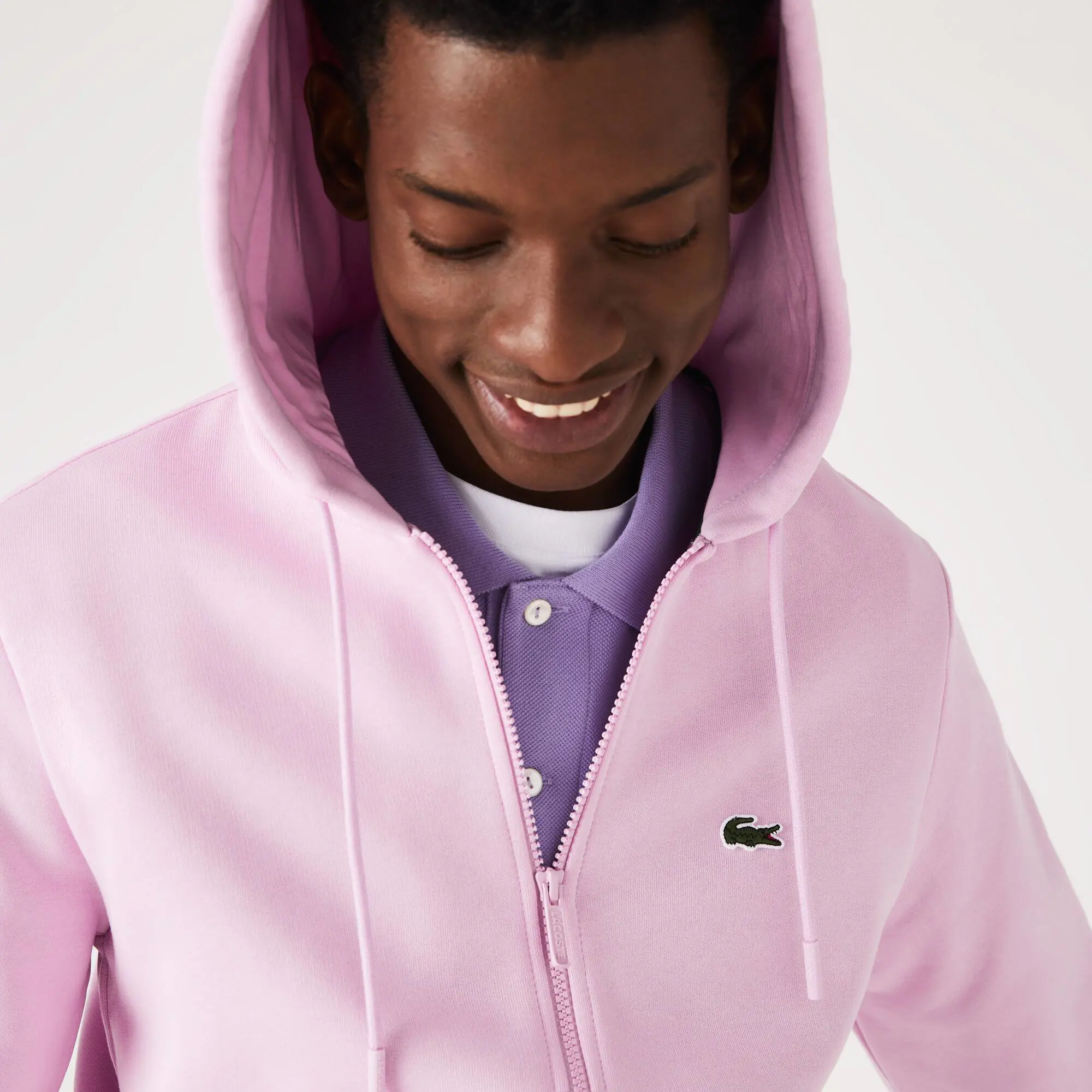 Lacoste Men's Kangaroo Pocket Zip-Up Fleece Hoodie. 1 Lacoste Men's Kangaroo Pocket Zip-Up Fleece Hoodie. 1
