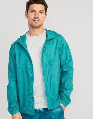 Water-Resistant Hooded Zip Jacket for Men blue